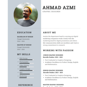 Home minimalist cv resume with grey color